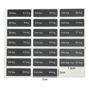 1pc Fitness Equipment Weight Stickers 4.5/7-91/120kg 5-103kg 5-162.5kg Weight Stack Labels Sticker Gym Counterweight Block Parts