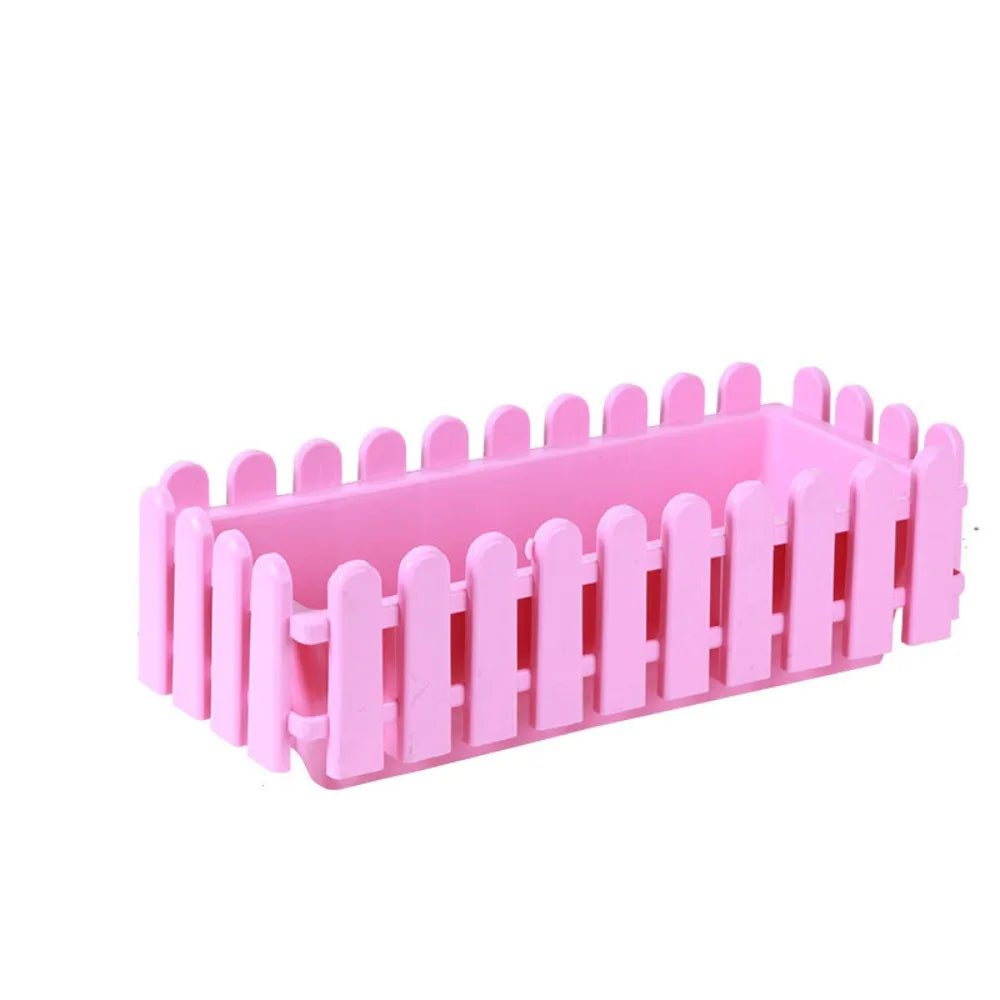 Fence Garden Fence Rectangular Plastic Strip Vegetable and Flower Slot Extra Large Thickened Resin Hydrophilic Fence Basin
