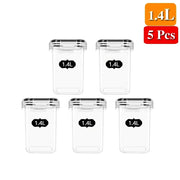 Food Storage Containers Kitchen Organizer and Storage Container with Lids Refrigerator Noodle Box Tank Sealed Cans 5Pcs Set