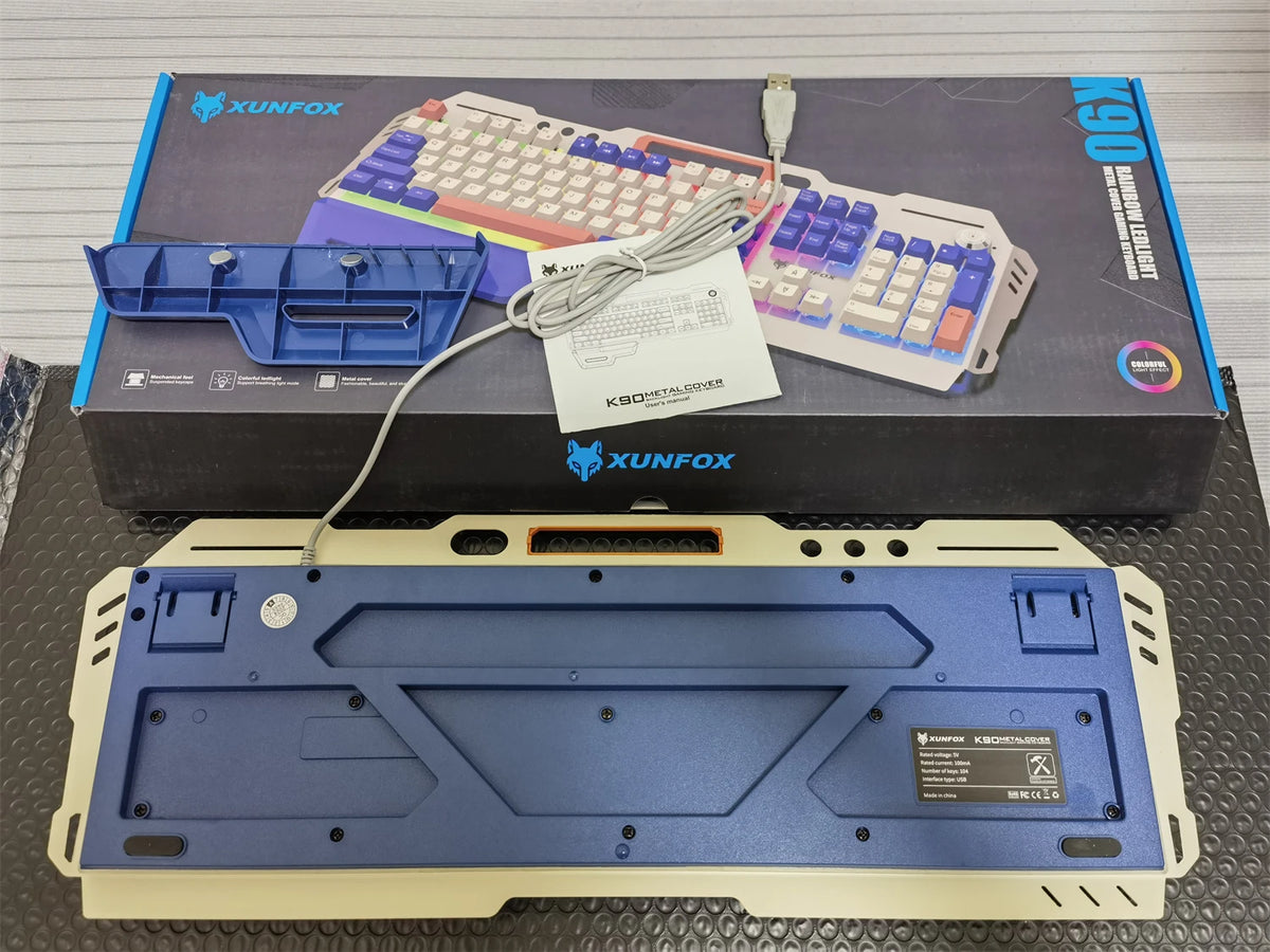 Gaming Keyboard Spanish Russian Arabic Keyboard 100% Layout RGB Backlight Gamer Keyboard Volume Knob Wired K90 104 Keys Hand Sup