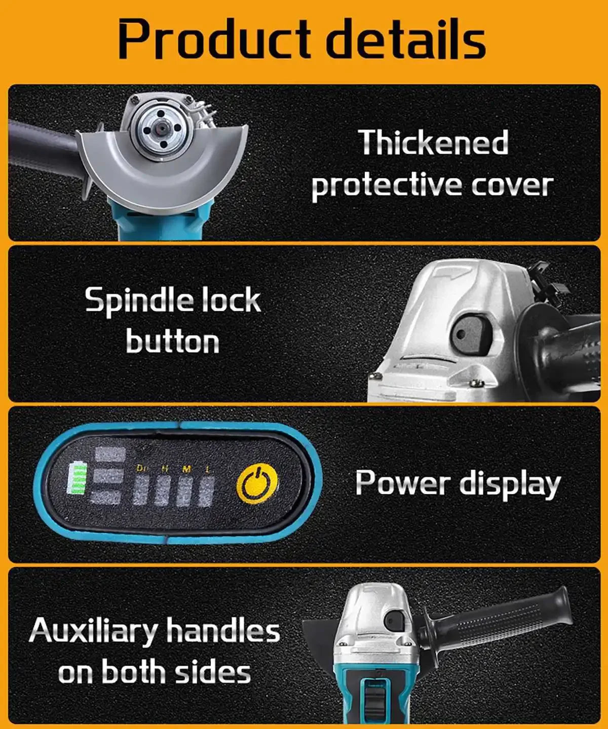 For 18v for Makita power tools Grinder Tool Wireless Power Tools Electric Grinder Angle Grinder Brushless Sander Angle