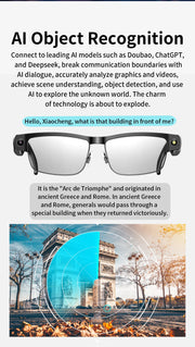 New 800W HD Camera Smart Glasses WFl Transmission Bluetooth Call AI Intelligent Voice Assistant Object Recognition Sun Glasses