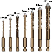 Masonry Concrete Drill Bits For Glass Ceramic Tile Brick Plastic Wood Mason Hard Alloy Wall Hole Opener Hex Shank 3mm To 12mm