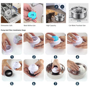 Cat Water Fountain 304 Stainless Steel 2.0L Automatic Circulating Pet Water Fountain Ultra-Quiet Pump with LED Light Cat Fountai