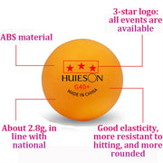 New Huieson 3 Star 20~100 PCS ABS 40+ Material Professional Table Tennis Balls TTF Table Tennis Ping Pong Balls For Competition