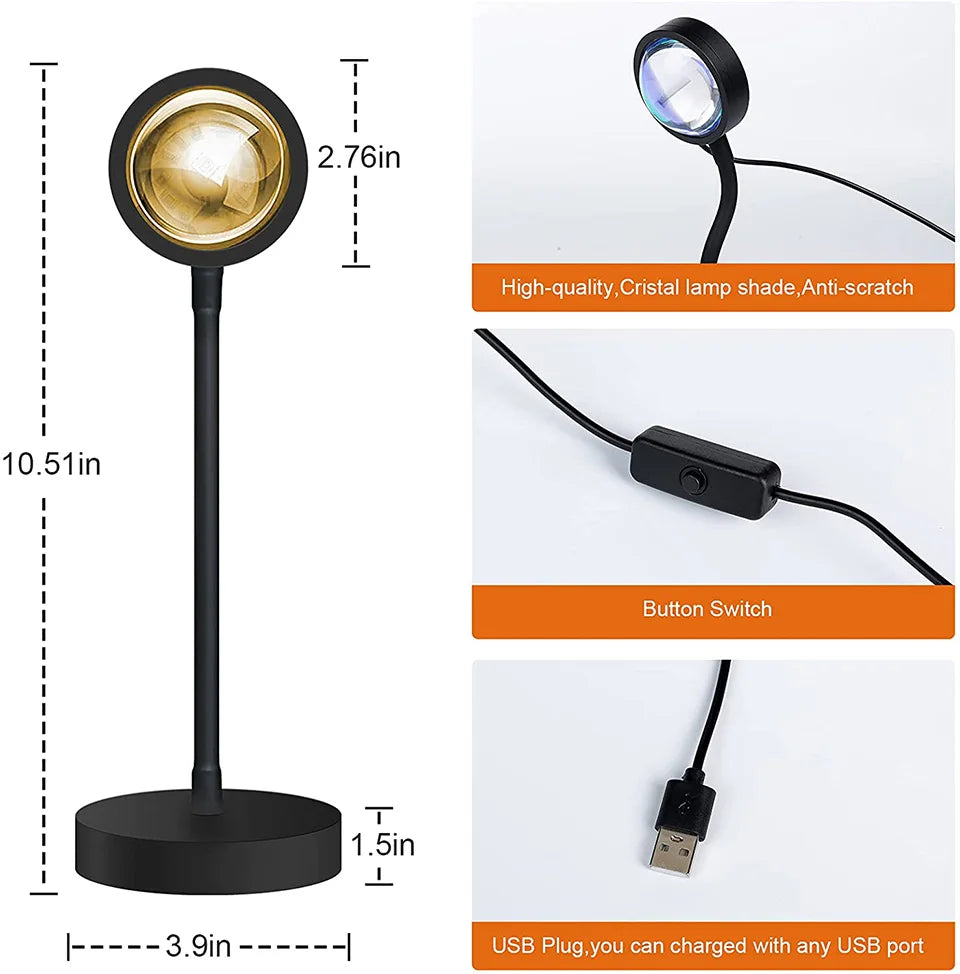 Smart Remote App Led Sunset Lamp Hot Night Light Mood Projector For Home Room Decor Wall Decoration Background For Photographic