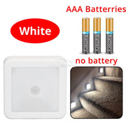 LED Night Light Smart Motion Sensor Battery USB Charging Operated Bedside Lamp Living Room Hallway Pathway Toilet Home Lighting