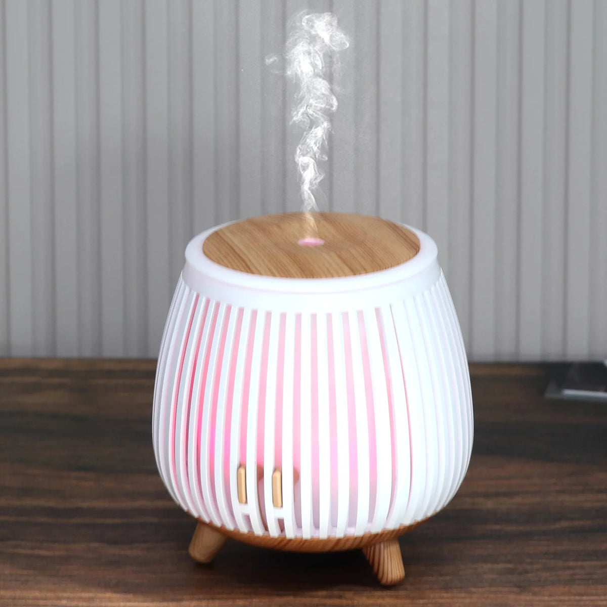 Air diffusers home idea household supplies decorative lights wood grain design mini desktop aromatherapy diffuser humidifier