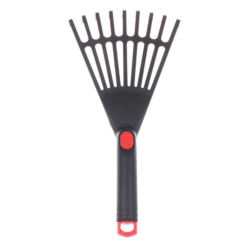 【E】1Pc Garden Grass Leaf Rake Plastic Rake Gardening Rake Lawn Hand Tool With Handle Tool For Garden Maintenance Plant Care