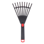 【E】1Pc Garden Grass Leaf Rake Plastic Rake Gardening Rake Lawn Hand Tool With Handle Tool For Garden Maintenance Plant Care