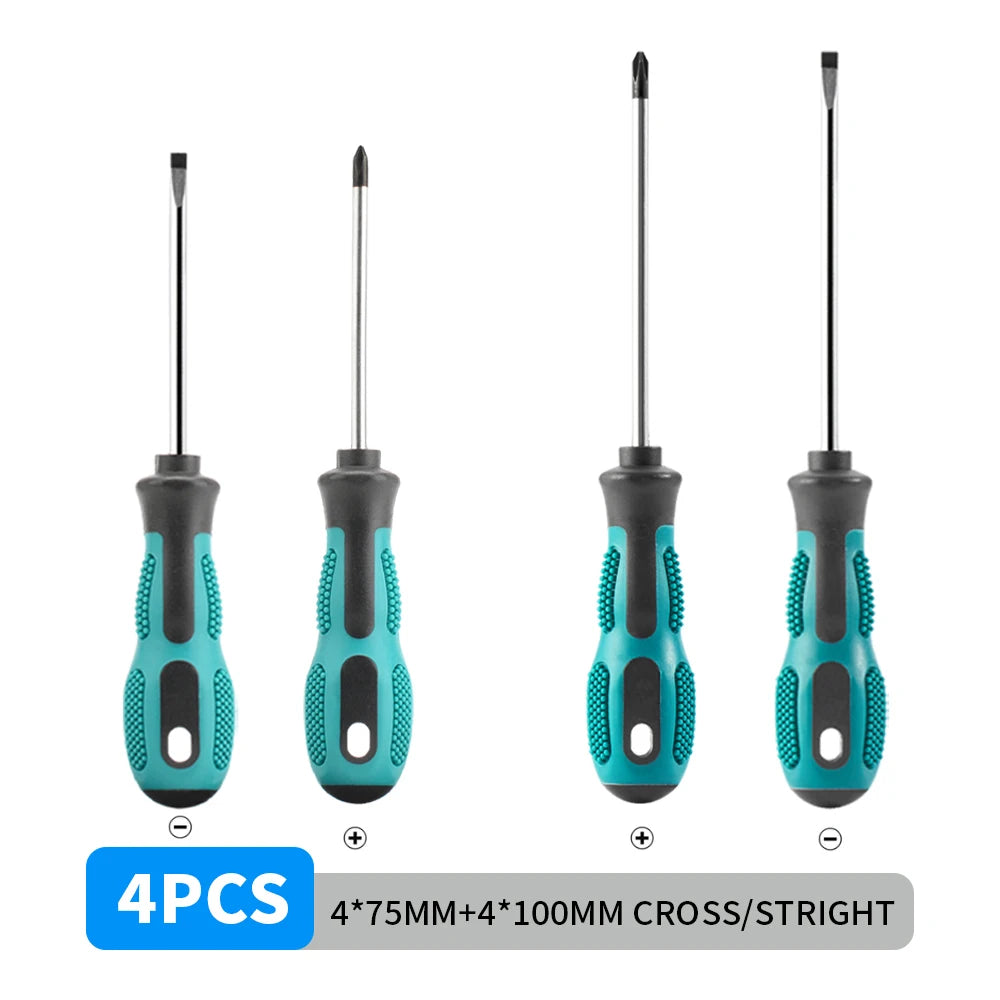 Multipurpose Handle Screwdrivers Set With Magnetic Insulated Security Repair Hand Tools Cross/Straight Type Mini Screw Driver