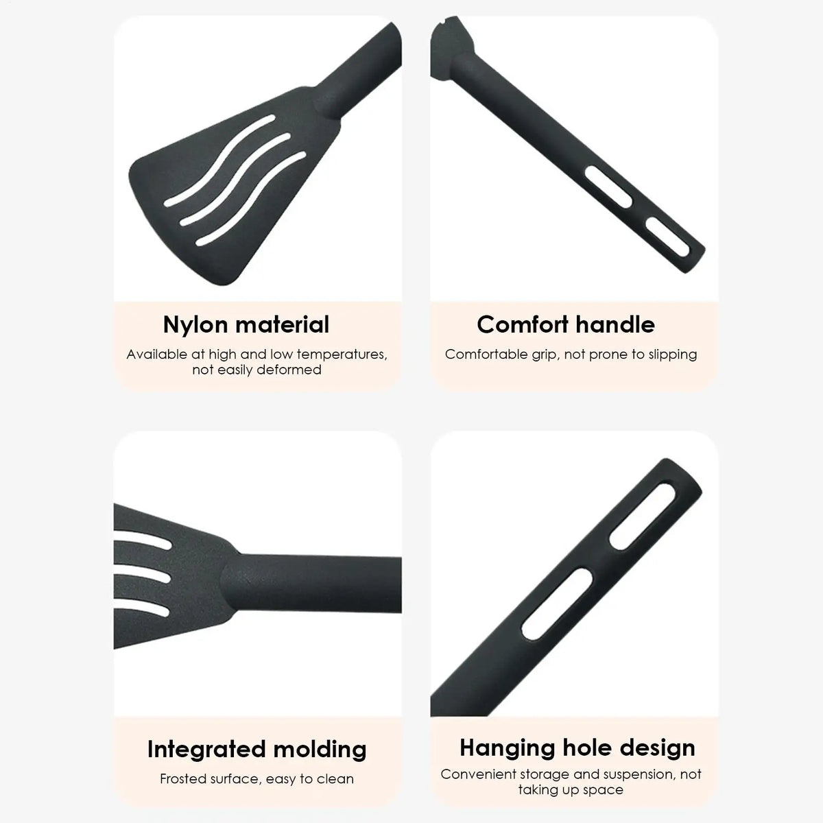 Kitchen Tool Set Nylon Kitchen Utensils Set Sturdy Cutlery Kit With Non-Stick Spatulas Comfortable Handle Cookware Accessories