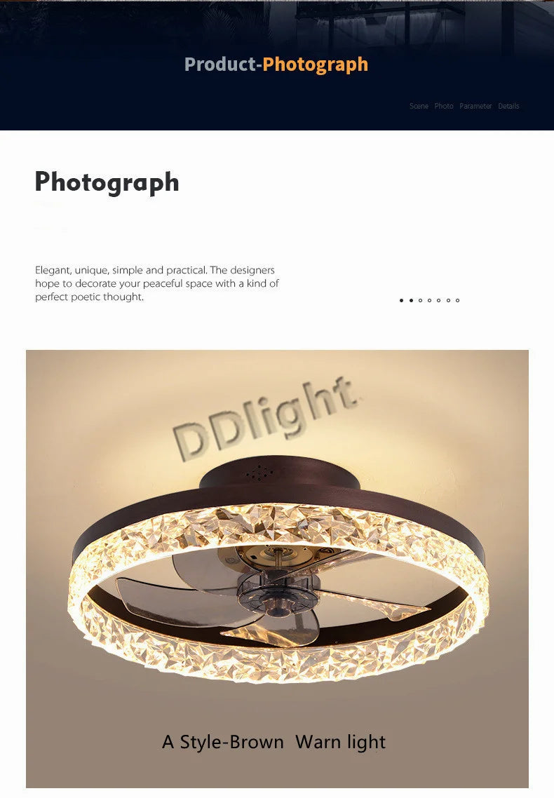 Modern New Smart LED Ceiling Fan Lights Remote Control Dimmable Bedroom Decor Ventilador Lamp Living Dining Room Indoor Lighting