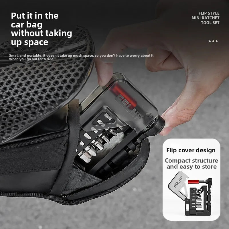 12-In-1 Bicycle Multitool Bike Ratchet Wrench Set Two-Way MTB Bike Hand Allen Key Tools Quick Release Ratchet Wrench Gadgets