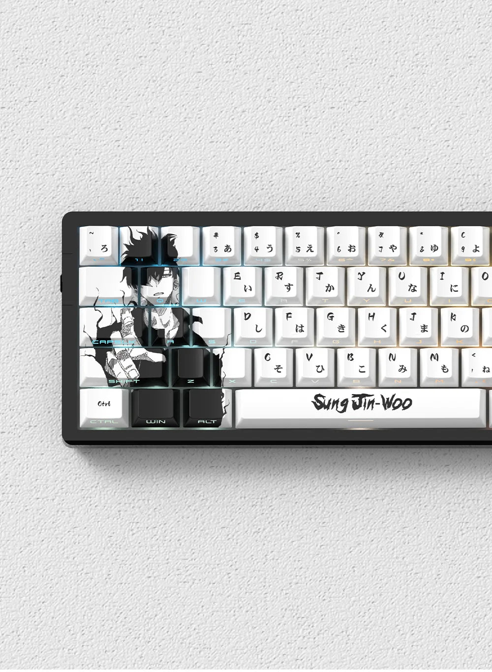 Anime Gaming Keyboard Keycaps 129 Key Set Pbt Material Five-Sided Heat Sublimation Transparent Side-Engraved Mechanical Keyboard
