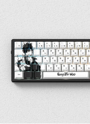 Anime Gaming Keyboard Keycaps 129 Key Set Pbt Material Five-Sided Heat Sublimation Transparent Side-Engraved Mechanical Keyboard