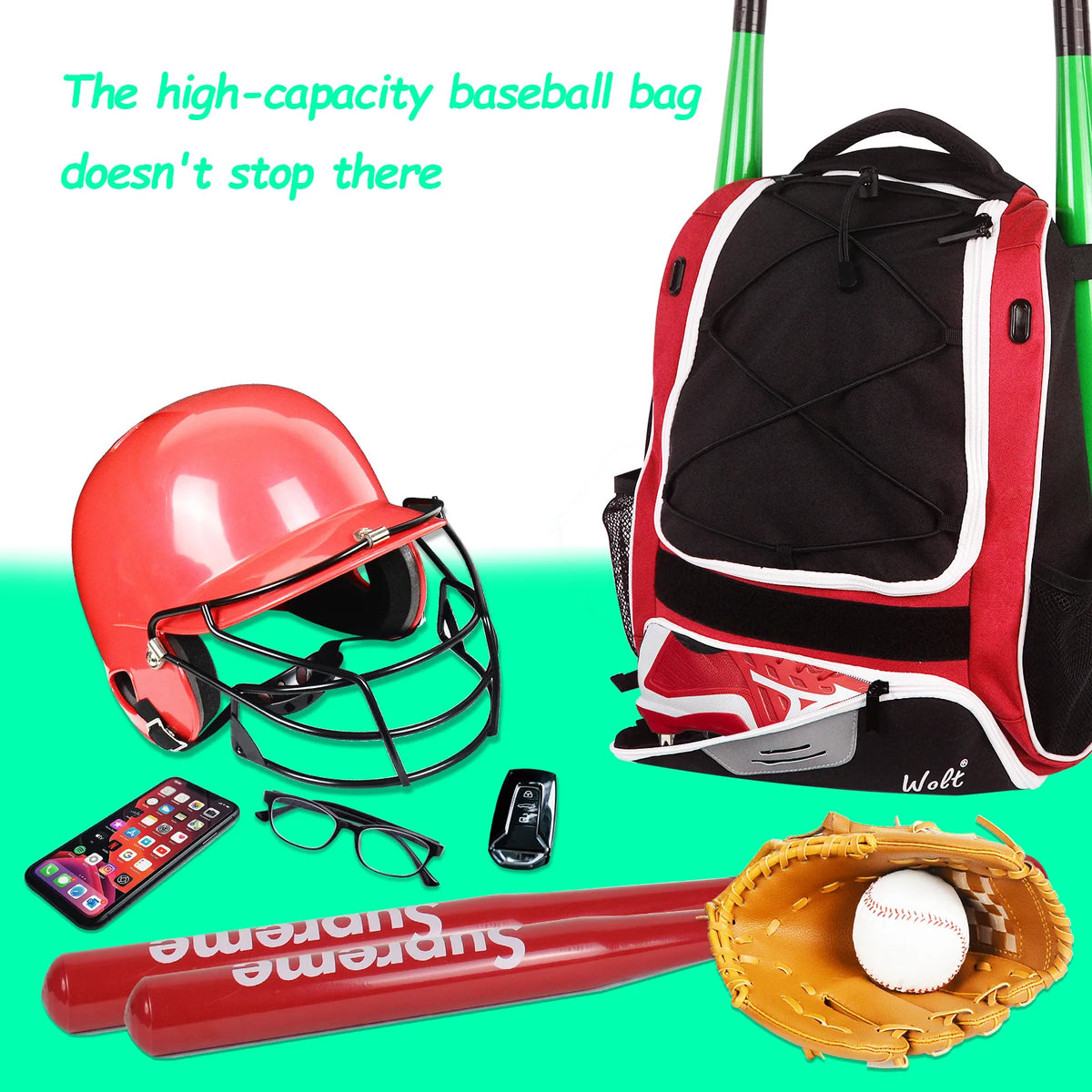 Baseball, Softball Equipment, Backpacks, Children's, Adult, Professional, Men's and Women's Training Competition