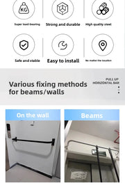 Indoor Outdoor Pull Up Fitness, Fixed Horizontal Bar, Wall Mounted Door Mounted Horizontal Bar, Home Punching Fitness