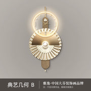 Modern Home Decor Plug in LED Light Wall Clock New Living Room Decoration Abstract Geometric Hanging Painting with Clock
