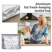 Sealed Food Storage Bag Aluminum Foil Reusable Freezer Bag Fresh Keeping Container Leakproof Meal Prep Kitchen Storage Organizer