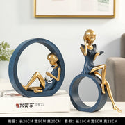 creative idea home accessories desk decoration Reading girl décoration miniature handicraft home decoration accessories  decor