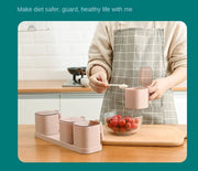 Kitchen Seasoning Boxes Set Gadget Organizer Condiment Container Pepper Sugar Bowl Salt Spice Shaker Storage Jar