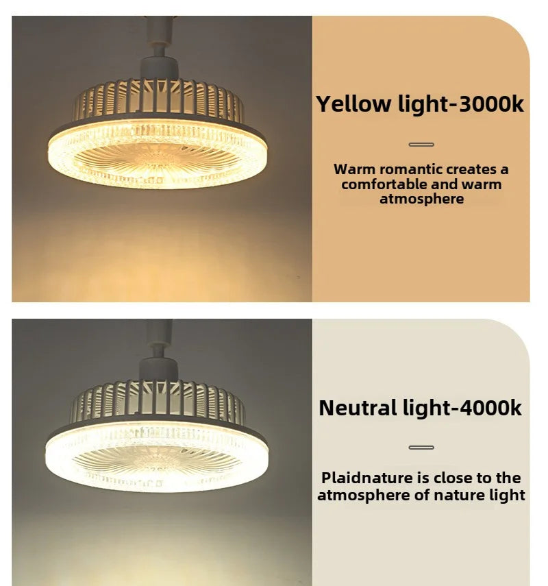 New Ceiling Smart LED Fan Light Living Room Bedroom Modern and Simple Home Intelligent Remote Control Restaurant LED Fan Light
