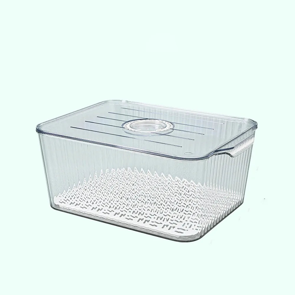 Food-Grade Refrigerator Storage Box Transparent with Lid Food Storage Containers Plastic Stackable Kitchen Organizer Camping