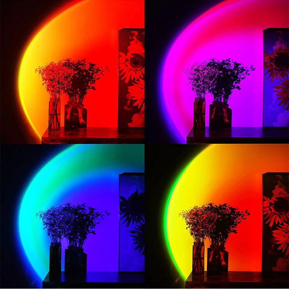 Smart Remote App Led Sunset Lamp Hot Night Light Mood Projector For Home Room Decor Wall Decoration Background For Photographic