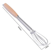 Kitchen Tools Multifunction Stainless Steel Egg Beater Useful Portable Mini Egg Whisk Wooden Handle Manual Egg Beater Baking