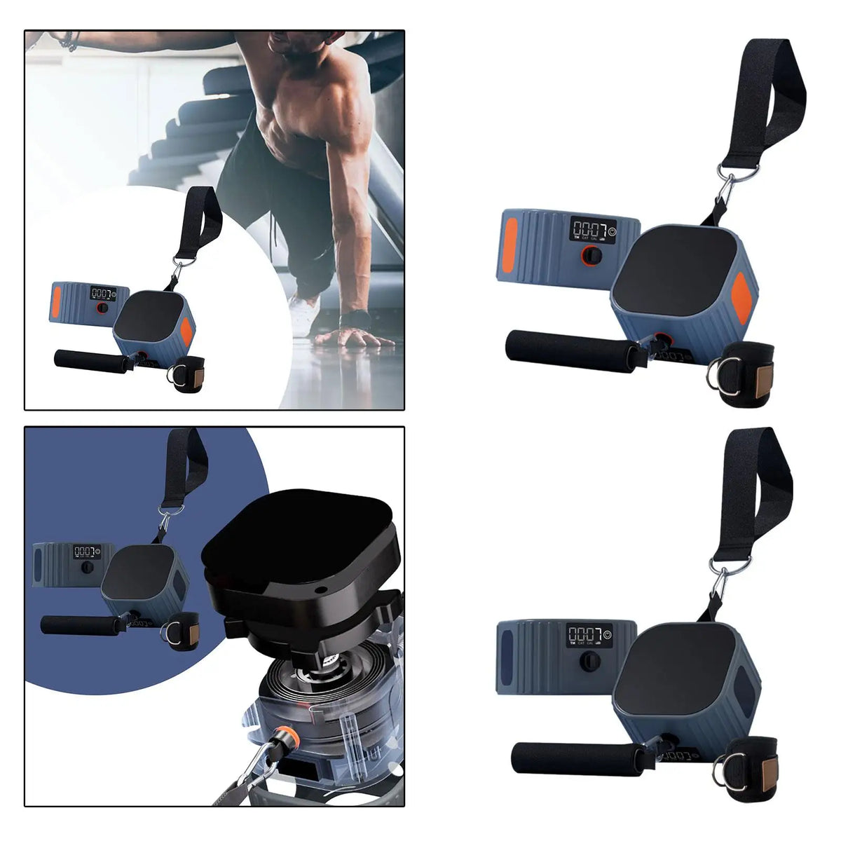 Fitness Equipment Adjustable Resistance Electric Counting LCD Display Strength Trainer for Yoga Adults Exercise Workout Shoulder