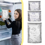 Sealed Food Storage Bag Aluminum Foil Reusable Freezer Bag Fresh Keeping Container Leakproof Meal Prep Kitchen Storage Organizer
