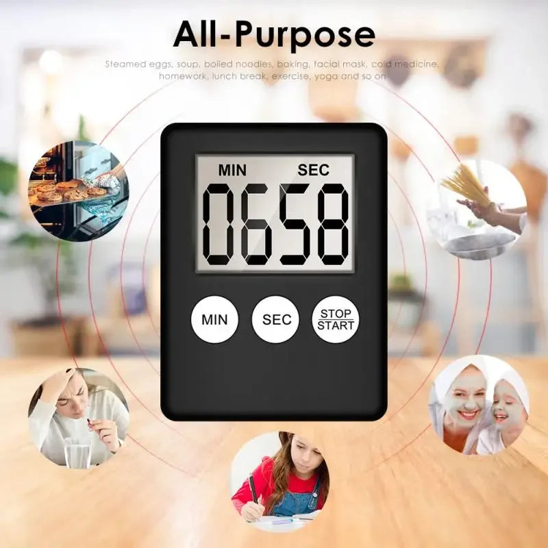 Kitchen Gadget, Electronic LCD Digital Screen Cooking Timer, Count Up Countdown Clock, Alarm Sleep Stopwatch Clocks