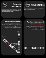 20-50cm Digital Spirit Level and Protractor Magnetic Spirit Level Bubble Level Aluminum Alloy Body Smart Level with Carrying Bag