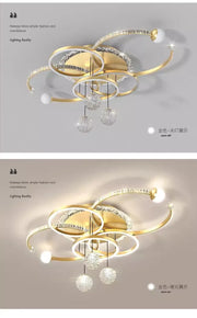 Living room main lamp chandelier New light luxury bedroom lamps Modern simple crystal living room lamp ceiling light