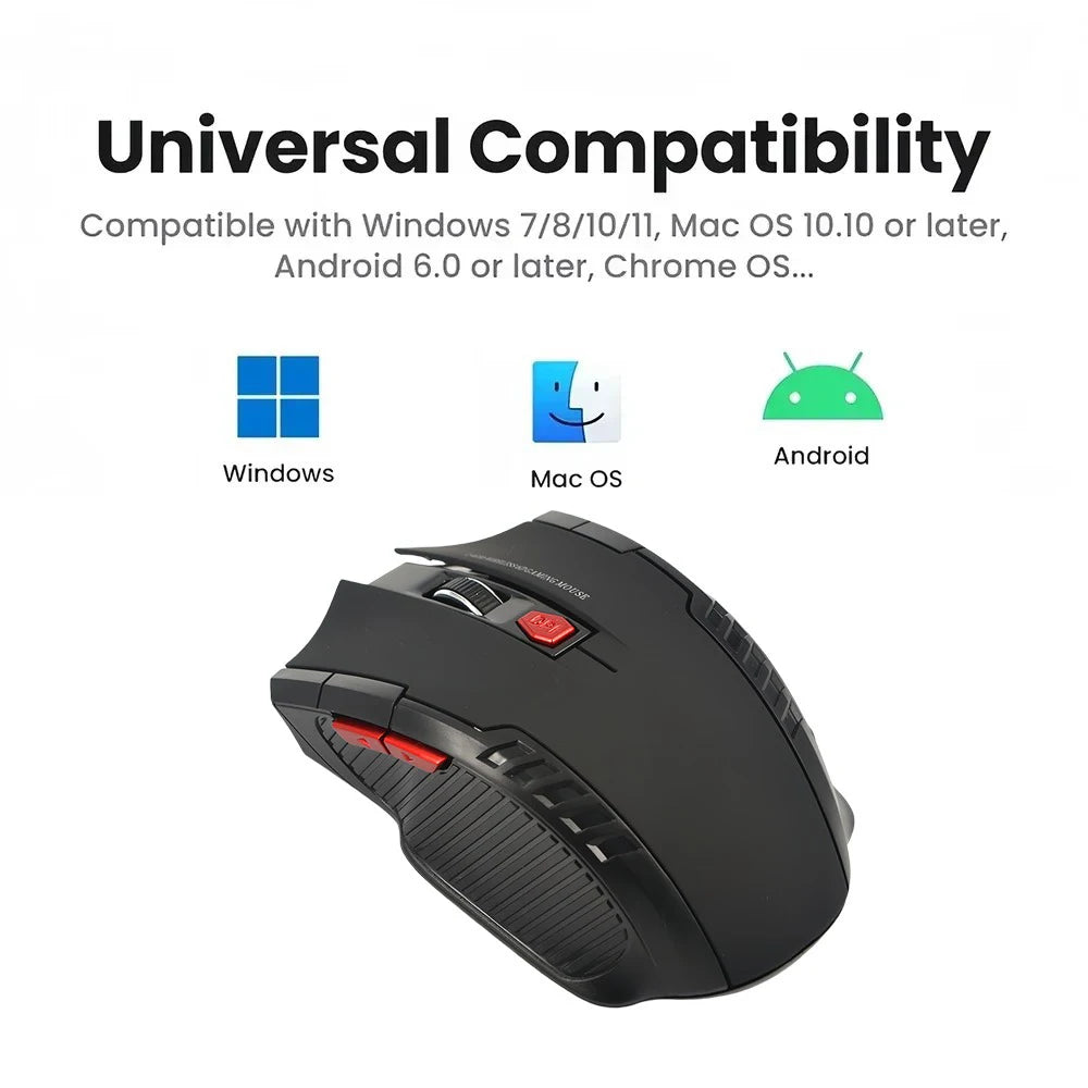 2.4G Wireless Mouse with USB Receiver Ergonomic Optical Mouse Universal Compatibility Computer Gaming Mouse Gift for PC Laptop