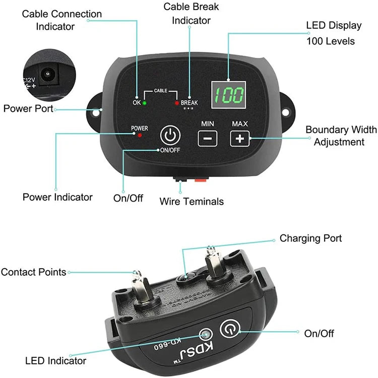Pet Training Products	Whelping Training Collars Electronic Boundary Control In-ground Dog Fence System with Beeper Collar