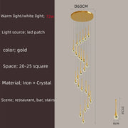 Villa Living Room Hanging Lamp Designer Loft Apartment Hotel Lobby Duplex Chandelier Modern Creative Golden Crystal Chandelier