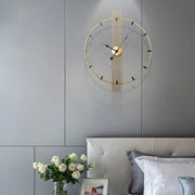 24 Inch 60cm Modern Simple and Atmospheric Living Room Large Wall Clock Nordic Light Luxury Wrought Iron Home Silent Wall Clock