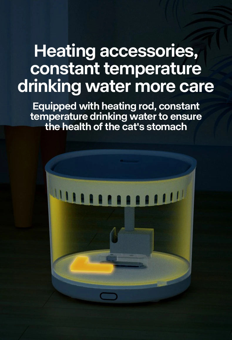 Cat Water Fountain Automatic Pet Water Fountain 1.8L  Cat Water Dispenser with 1 Replacement Filter for Cats and Dogs