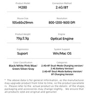 Wireless Mouse Bluetooth Silent 2.4G Dual-mode Type-C Charging Ergonomic Morandi Portable Laptop Office Gaming Mouse