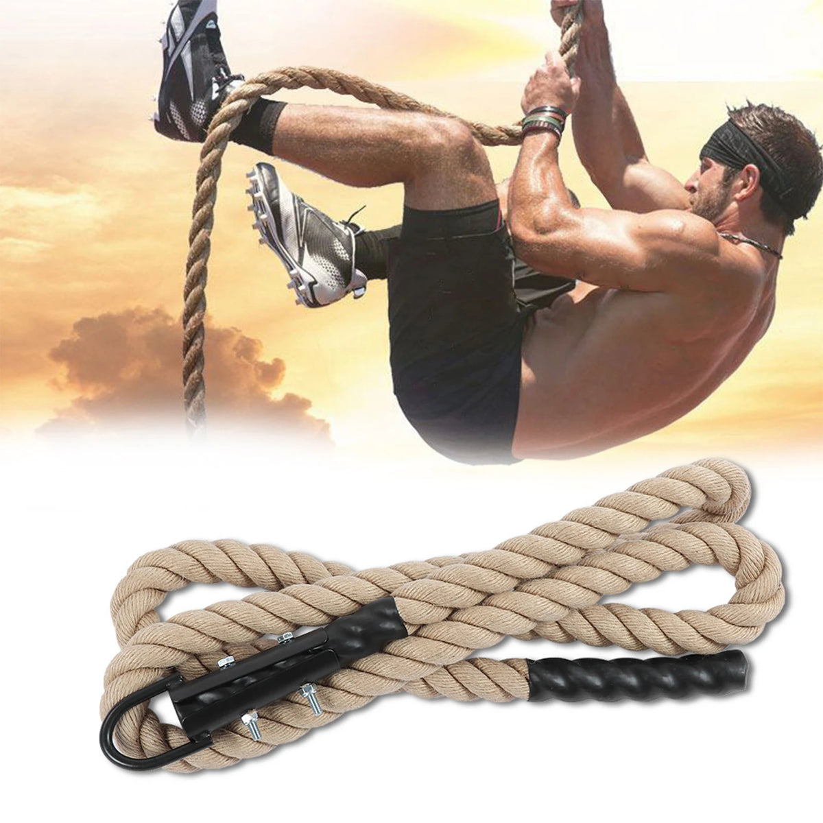 Arm Power Training Rope Climbing Fitness Rope 38MM Arm Power Training Practicing Rope Equipment for Gym Fitness Climbing 300CM