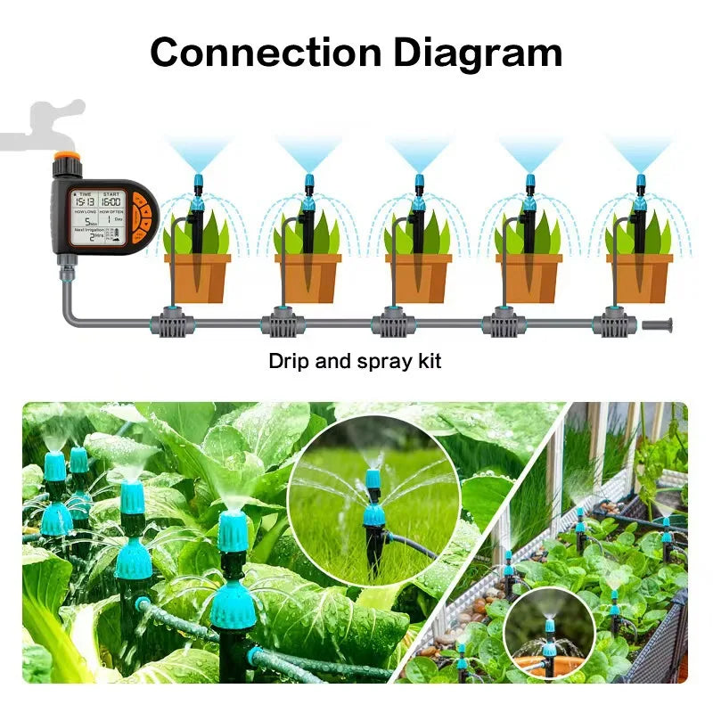Intelligent Timing Gardening Automatic Garden Waterer, Garden Balcony Farm Sprinkler Timer Outdoor Irrigation Controller