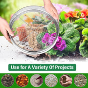 Garden Soil Sifter With 4 Mesh ScreensStainless Steel Rock Sifter Filter Mesh Flower Plant Nursery Soil Sifter For Soil Stone
