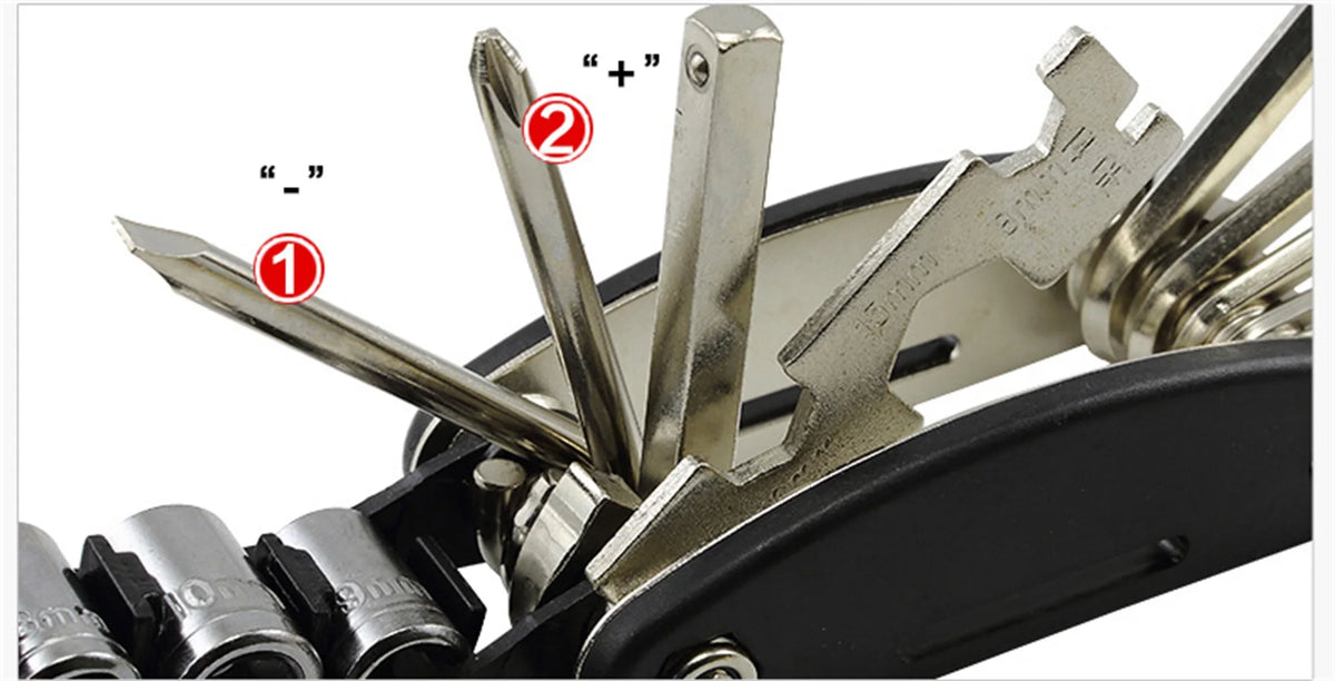 Bicycle Repair Tools Kit, Hex Spoke, Cycling Screwdrivers Tool, Tyre Lever, Allen Wrench, Mountain Bike Multitool