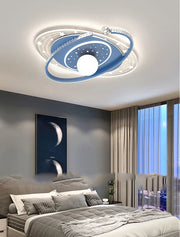 Nordic smart ceiling light home decor led pink blue star ring light  for children‘'s room dimmable luxury boy room decor lights