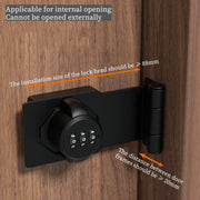 Household Cabinet Password Hasp Locks, Cabinet Locks with Combination, Door Security Slide Latch for Small Barn Doors, Bathroom