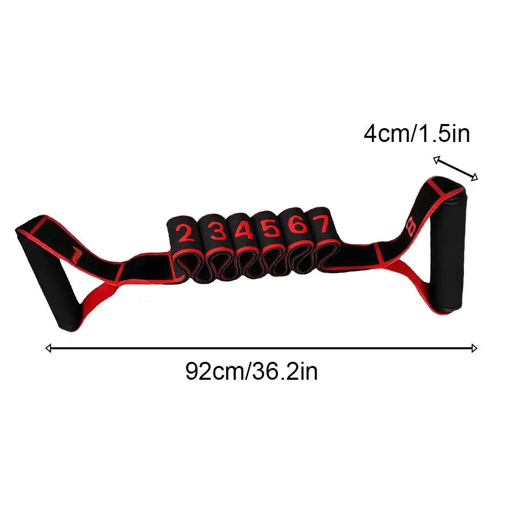 Fitness Resistance Band For Yoga Pilates Stretching Fitness Training 8 Adjustable Resistance Level Digital Marking Fitness Suppl