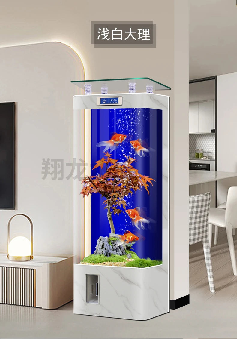 Fish Tanks Accessories New Style Aquarium Fish Bowl Modern Equipment Accent Decoration Aquarium Floor Furniture Acquario Lsyg