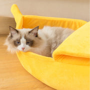 Banana Cat Bed House For Winter Funny Cute Cozy Cat Mat Beds Warm Durable Portable Pet Basket Kennel Dog Cushion Cat Supplies